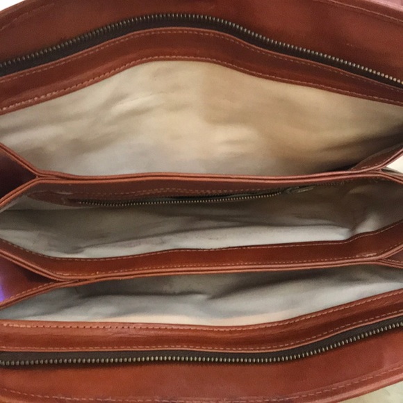 Cognac brown vintage JR leather hand bag/purse - Picture 4 of 14